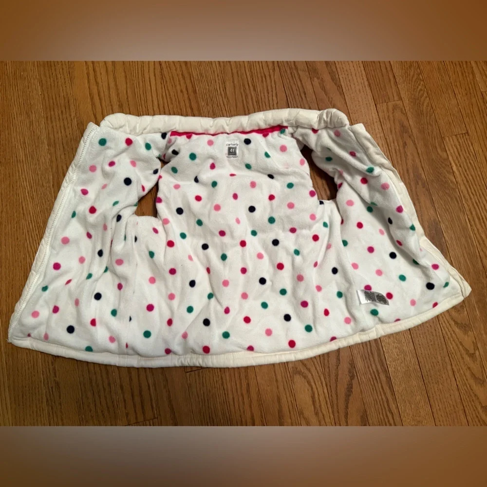 Carter's Cream Vest with Polka Dot Lining